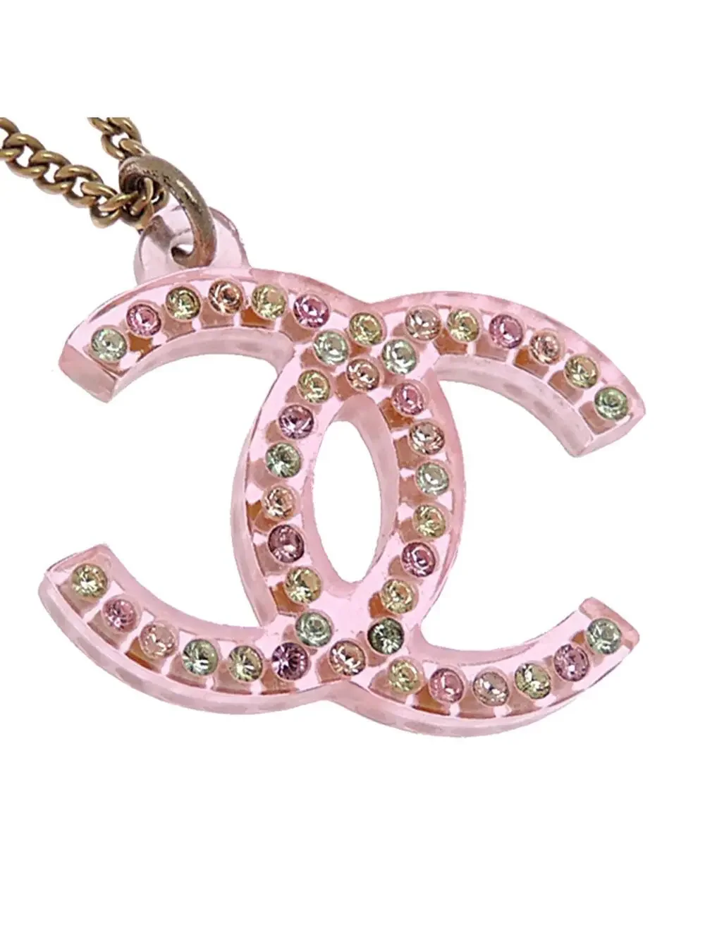 Chanel Cc Logo Pendant Necklace Metal #327557C68B